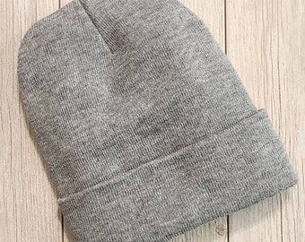 Carbon Gray - Satin Lined 12" Beanie