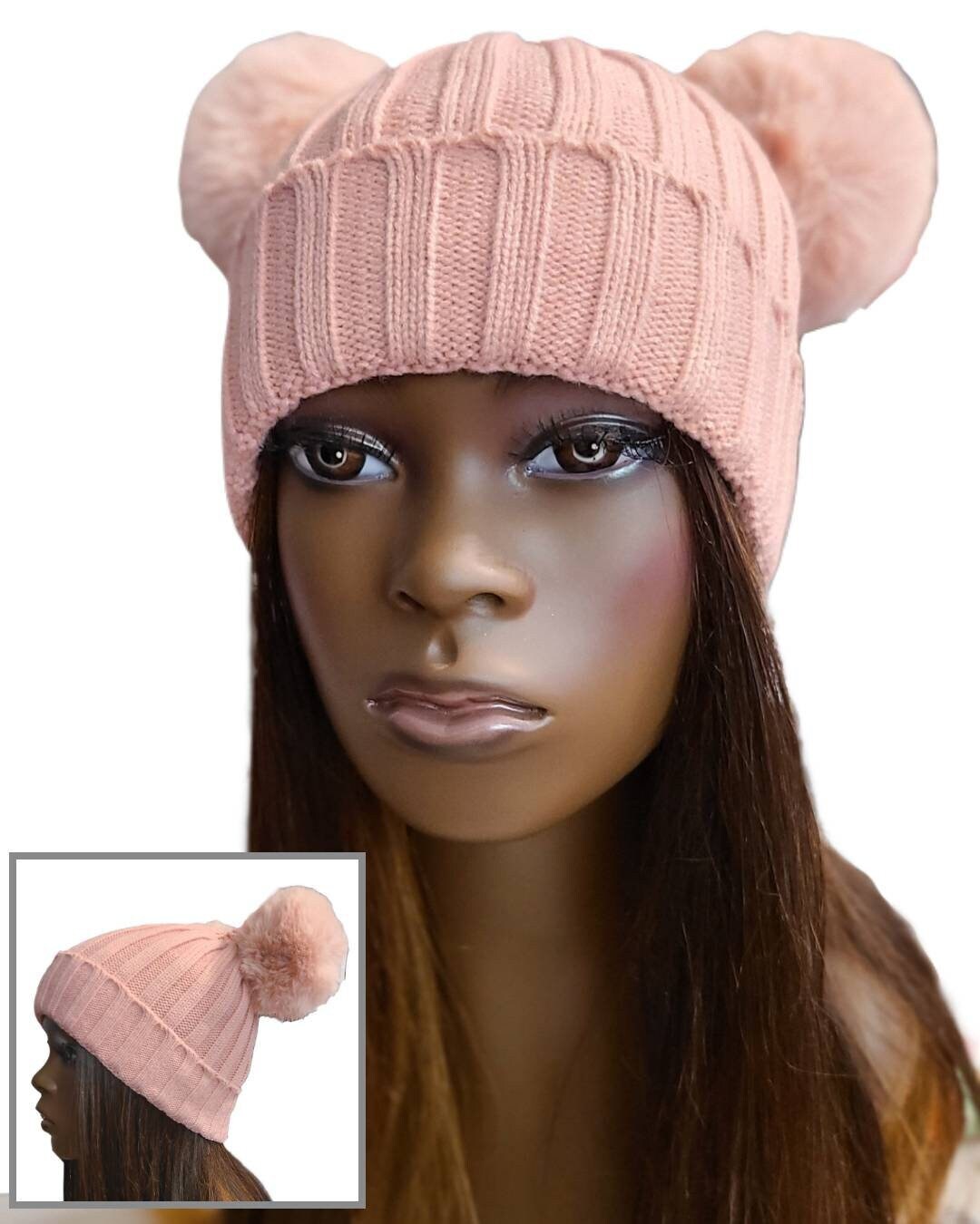 ADULT - Satin Lined Ribbed Beanie with 