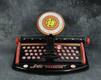 1950's MAR Junior Dial Typewriter Tin Litho Toy Pressed Metal - Made in USA