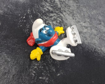 1979 Clumsy Smurf with Ice Skates by Peyo Collectible Figure