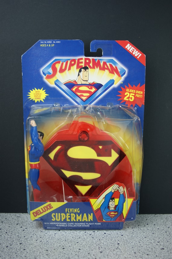 Deluxe Fliegenden Superman Schirm Action Figur Neu Im Paket Etsy