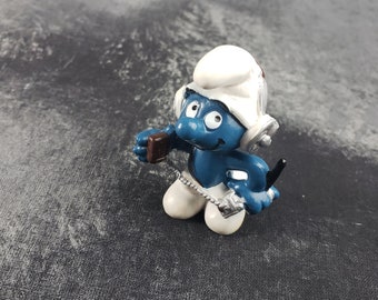 1981 Smurf with Radio and Headphones by Peyo Collectible Figure