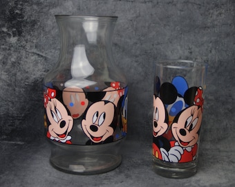 Disney Drinking Glasses Mickey Mouse and Minnie Mouse Glasses Set of Two  16oz Cups Tumblers Brand New 