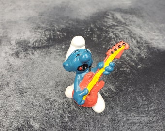 1980 Smurf with Guitar by Peyo Collectible Figure