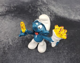 1980 Hungry Smurf with French Fries by Peyo Collectible Figure