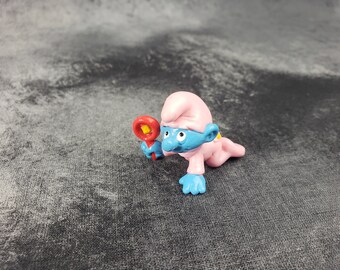 1984 Baby Smurf with Rattle by Peyo Collectible Figure