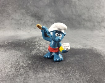 1979 Bathing Smurf with Soap and Scrub Brush by Peyo Collectible Figure