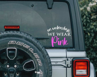 On Wednesdays we wear pink decal vinyl sticker | for her | for him | mean girls | movie | quote funny | new car