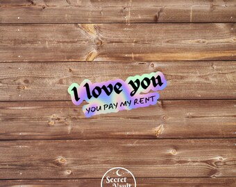 I love you sticker funny valentines gag water bottle euphoria sticker