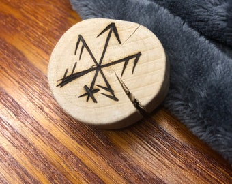 Energy for success amulet | Aegishjalmr | viking | norse mythology | everlasting | rune | bind rune | witchcraft | wicca | driftwood