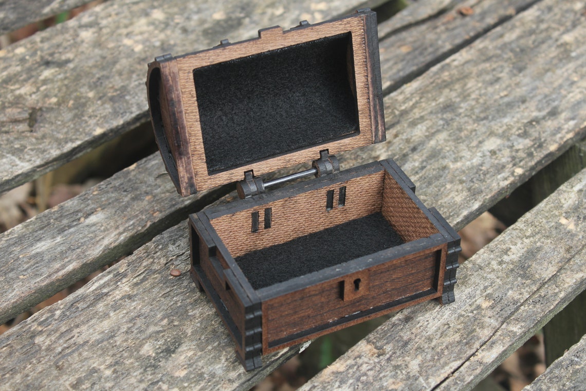 Wooden Laser Cut Treasure Chest Project Etsy