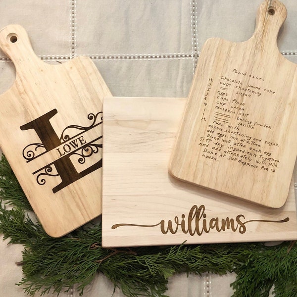 Cutting Board With Recipe Etsy