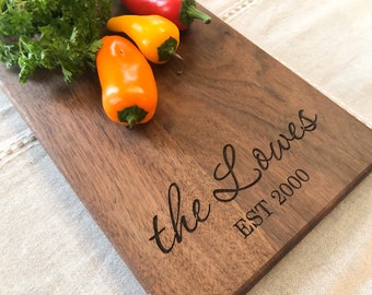 Personalized wooden cutting board  cheese serving tray with your name engraved