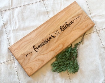 Personalized wooden cutting board  cheese serving tray with your name engraved charcuterie board, bread board, wooden board, engraved board