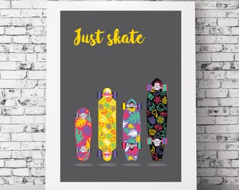 JUST SKATE COLOURFUL wall art