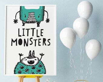 LITTLE MONSTER nursery wall art