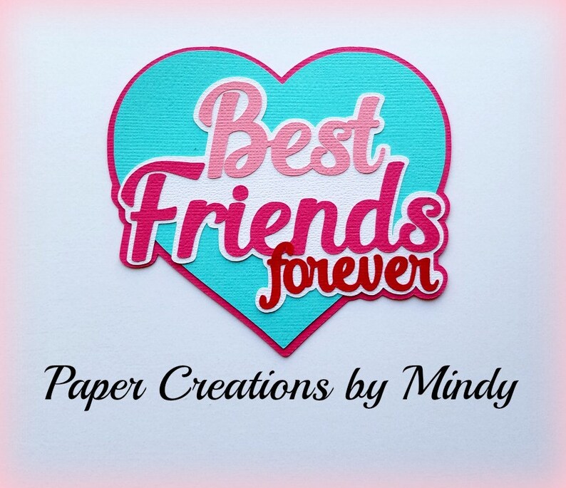 Elite4u Mindy Best Friends Title Premade Paper Piecing for Etsy