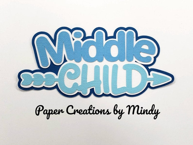 Middle Child Sibling Title 3D Die Cut Premade paper piecing Etsy
