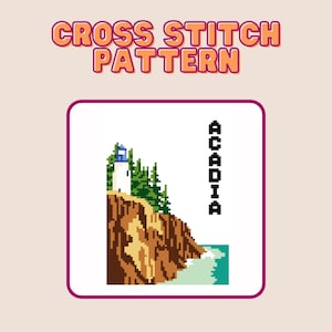 Acadia National Park Cross Stitch Pattern