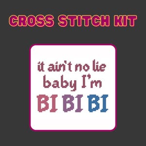 Kit de punto de cruz Orgullo Bi: Manualidad DIY inspirada en NSYNC