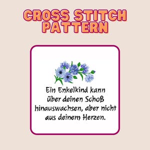 German Grandparent Quote Cross Stitch Pattern