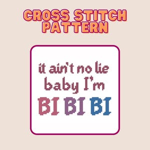 Bi Pride Flag Cross Stitch Pattern: NSYNC Lyrics (PDF Pattern)