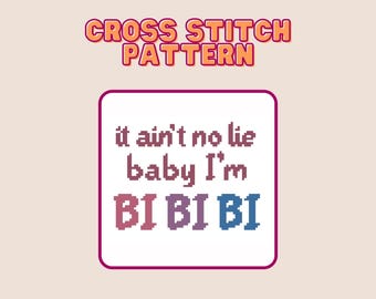 Patrón de punto de cruz de la bandera del orgullo bisexual: Letra de NSYNC (patrón en PDF)