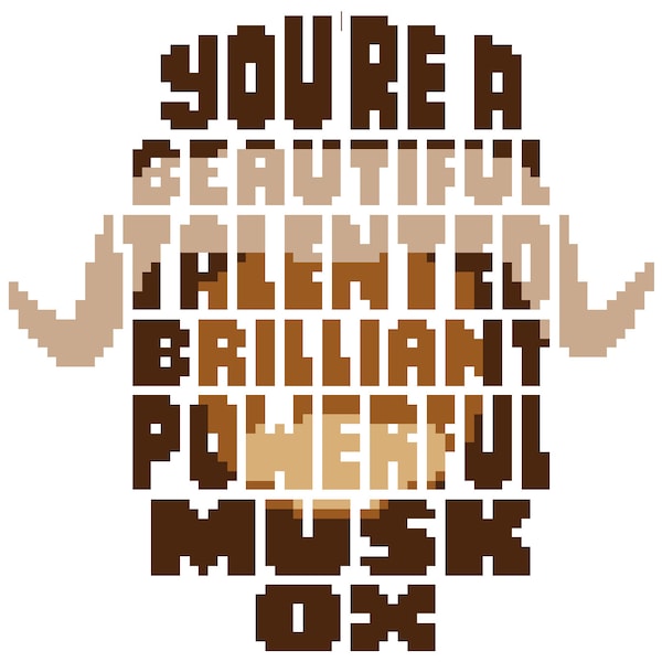 Leslie Knope Musk Ox Quote Cross Stitch Pattern