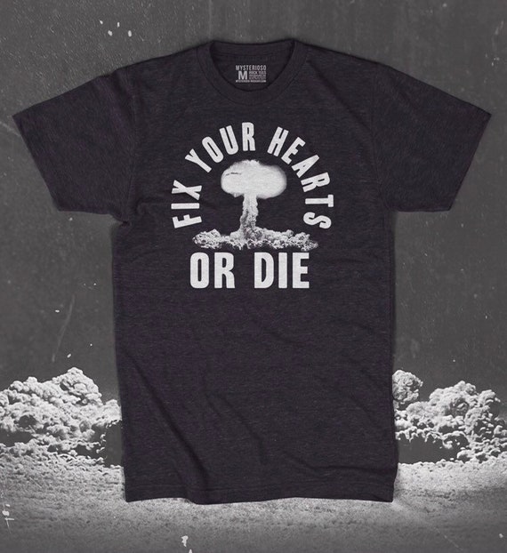 Fix Your Hearts or Die Original Heather Black Rock Tee | Unisex