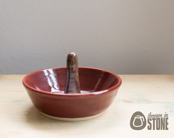 Jewellery Dish - Ring Holder - Jewellery catcher - Deep Red and Brown