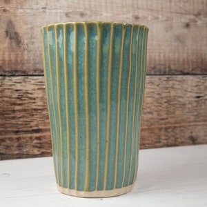 Vase Sea Mist Green Stoneware Flower Vase Handmade Pottery image 2