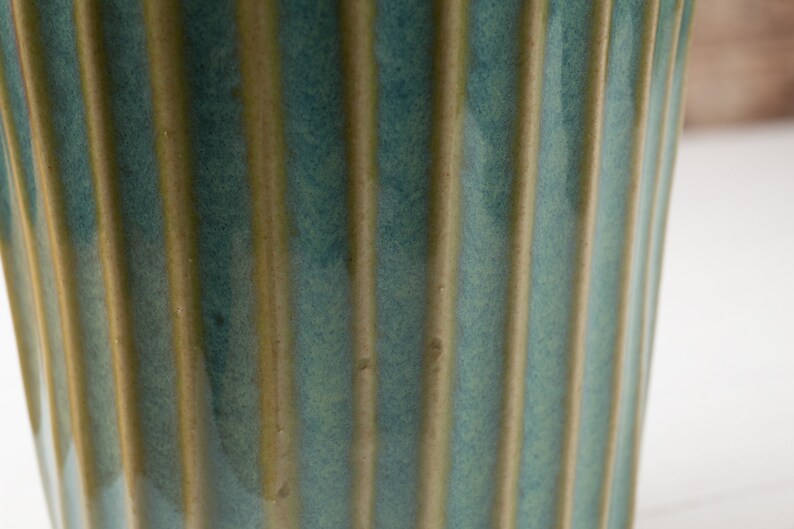 Vase Sea Mist Green Stoneware Flower Vase Handmade Pottery image 3