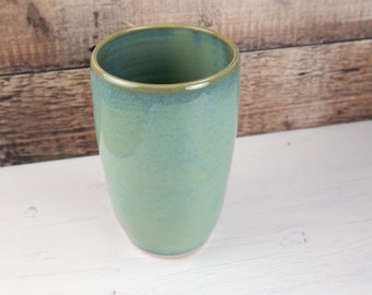 Vase - Sea Mist Green Stoneware Flower Vase - Handmade Home Decor