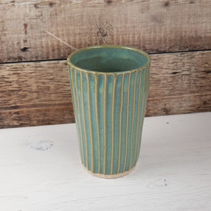 Vase Sea Mist Green Stoneware Flower Vase Handmade Pottery image 5