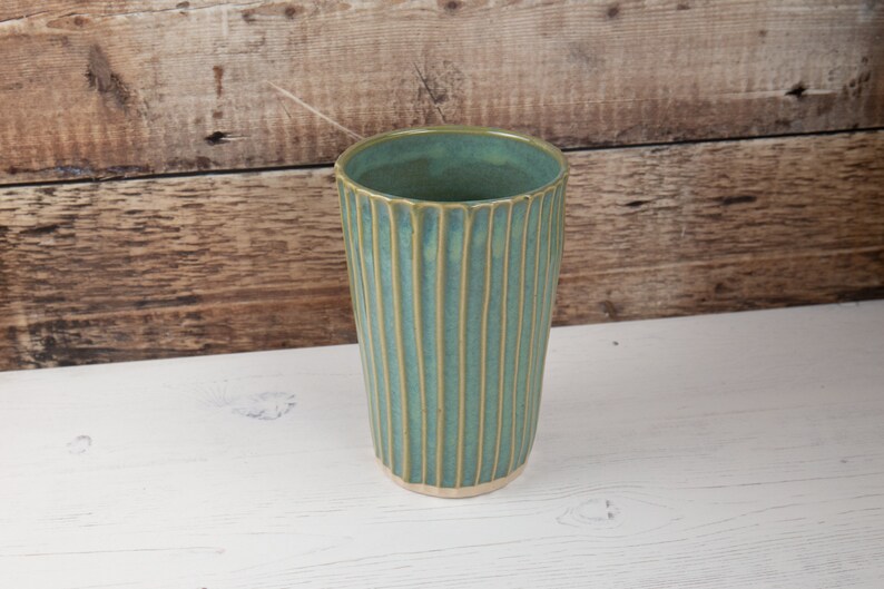 Vase Sea Mist Green Stoneware Flower Vase Handmade Pottery image 5