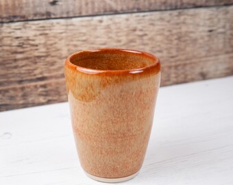 Mini Vase - Fiery Orange Individual Flower Vase - Stoneware Pottery