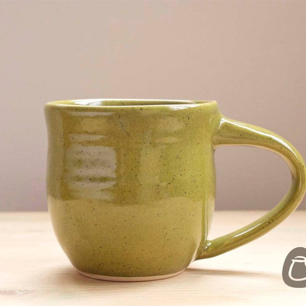 Mug - Olive Green Stoneware Cup - Speckled Olive Coffee Cup - Coffee Mug - Tea Cup - Rustic Mug