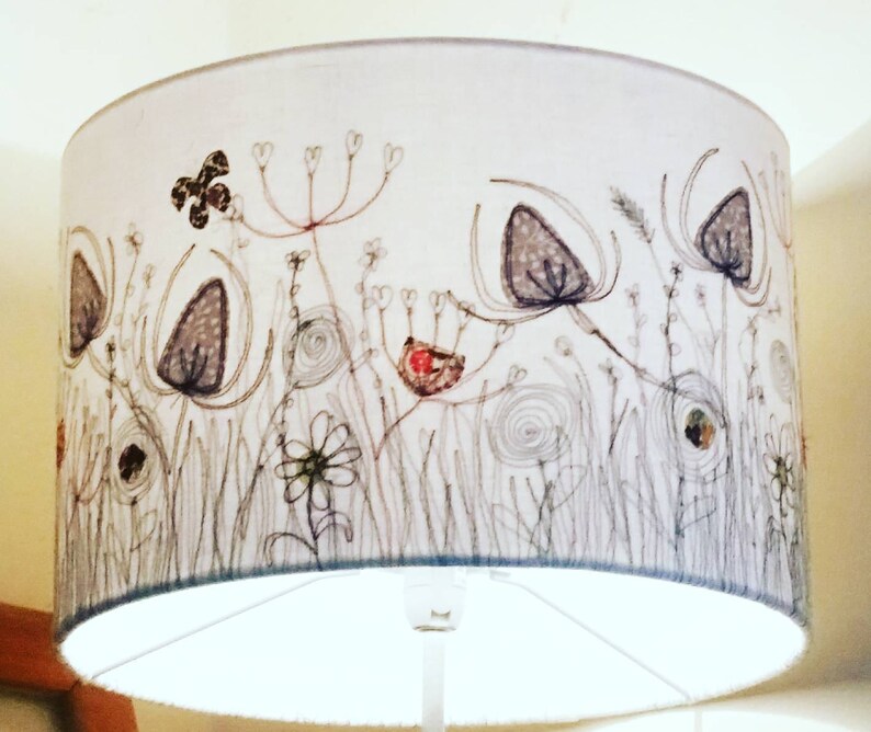 Free Hand Machine Embroidery Lampshade