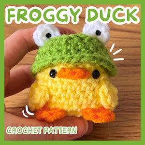 Amigurumi Duck Crochet Pattern: Frog Hat Plushie (PDF Pattern)