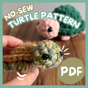 NO SEW Turtle Crochet Pattern - adorable small plush inspired turtle no sew market make teeny tina the turtle knit crochet pattern octopus