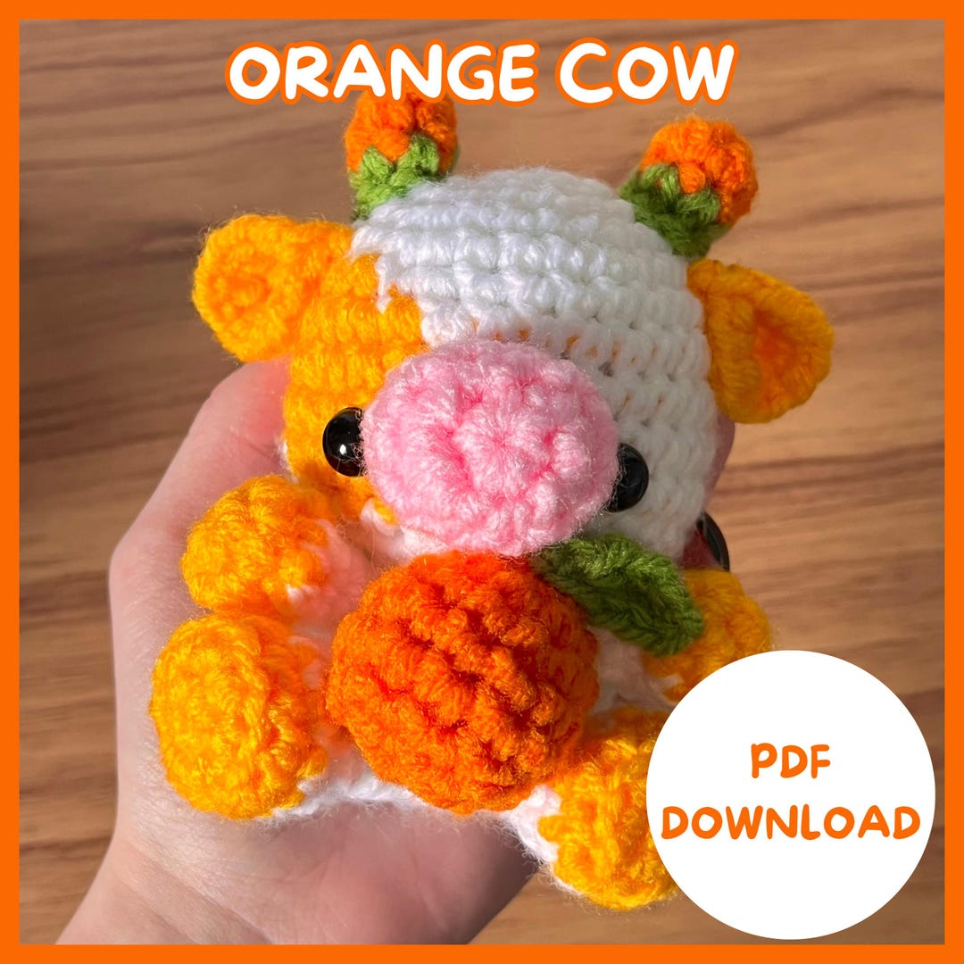 Orange Cow Amigurumi Crochet Pattern Kawaii Fruit Cow Plush PDF Etsy