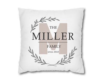 Cuscino personalizzato per inaugurazione della casa, nome della famiglia, cognome e data del matrimonio, anniversario, regalo di fidanzamento, cuscino personalizzato