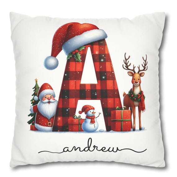 Embroidered Christmas Vacation Theme Pillows Merry Christmas