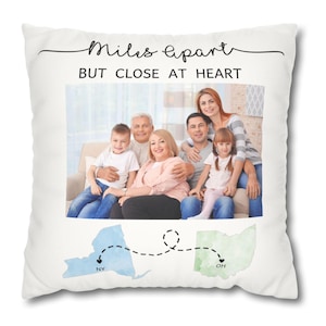 Custom States Long Distance Pillow for Grandparent  Best Friends Sisters Parents or College Send-Off Gift Going Away Gift Moving Present
