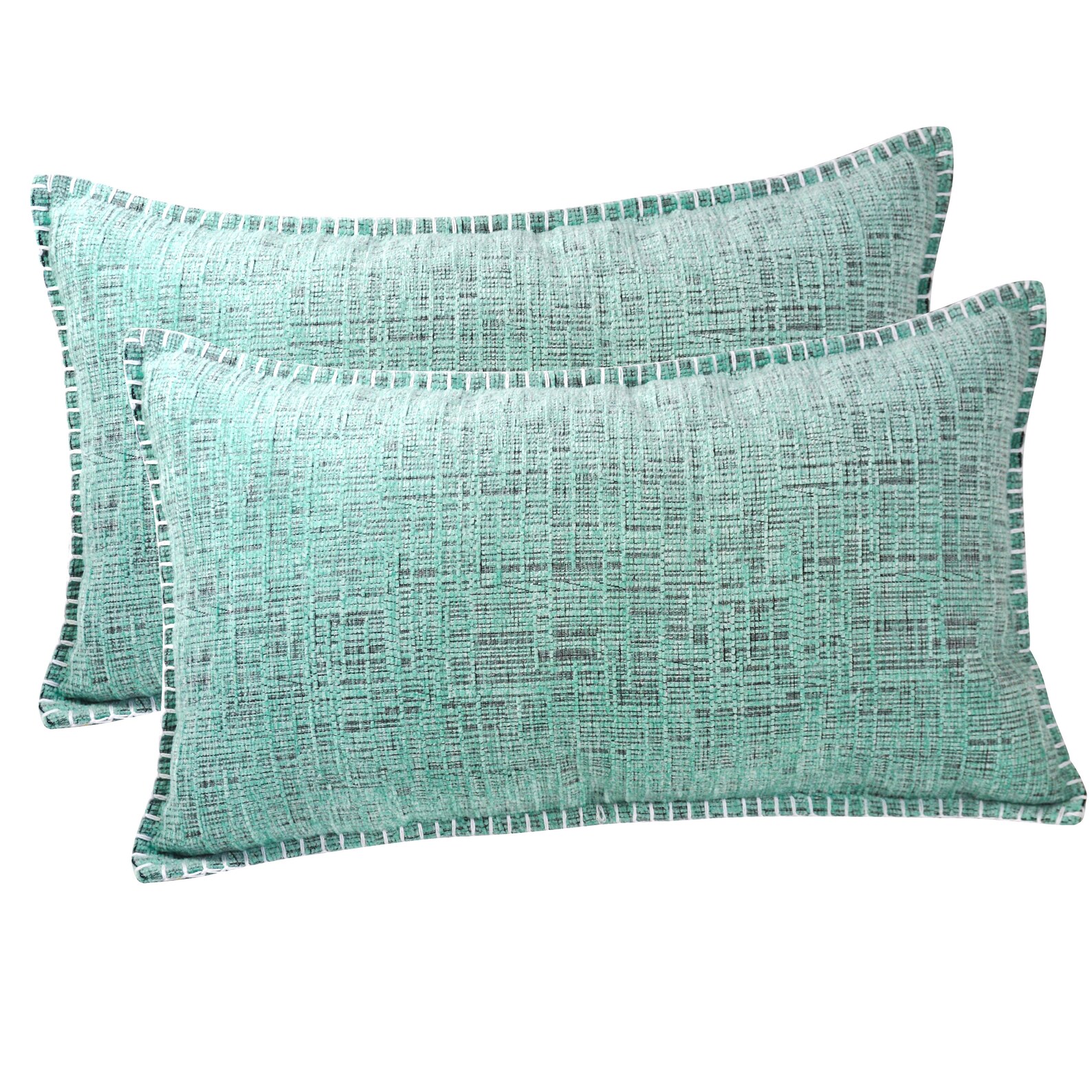 Textured Throw Pillow Covers Set of 2 Color Heather Teal Etsy