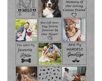 Customized Pictures Blanket Dog Memory Gift For Dog Owners,  Pet Memorial giftful blanket Custom Sympathy Remembrance Present Cat Death