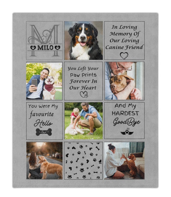 Personalized Pet Memorial Blanket - Custom Photo & Name, Sympathy Gift For Loss Of Dog Or Cat - View #2