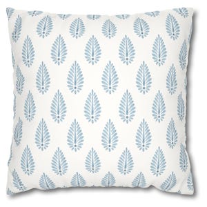 Block Print Inspired Pillow Cover – Botanical Leaf Design Accent Throw Cushion Bedroom Living Room Modern Farmhouse Style Rustic Home Decor