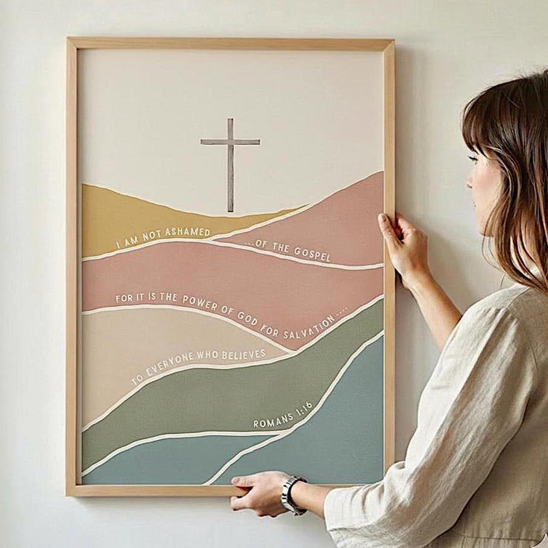 Christian Wall Art Frame Bible Verse Print Modern Scripture Wall Decor ...