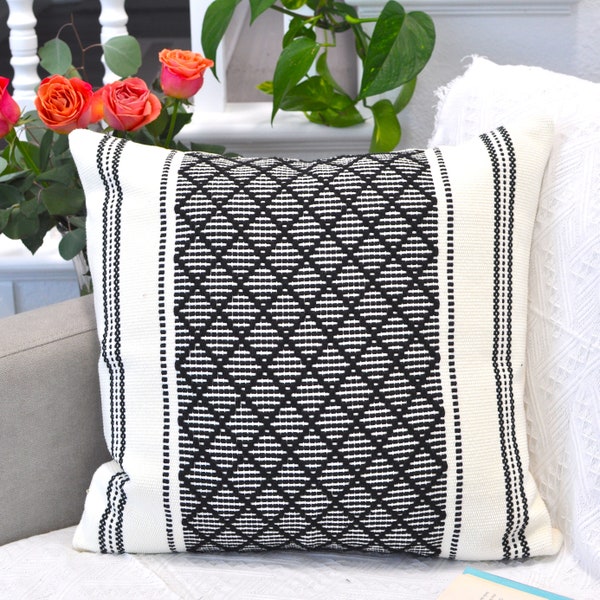 Black Cream Pillows Etsy